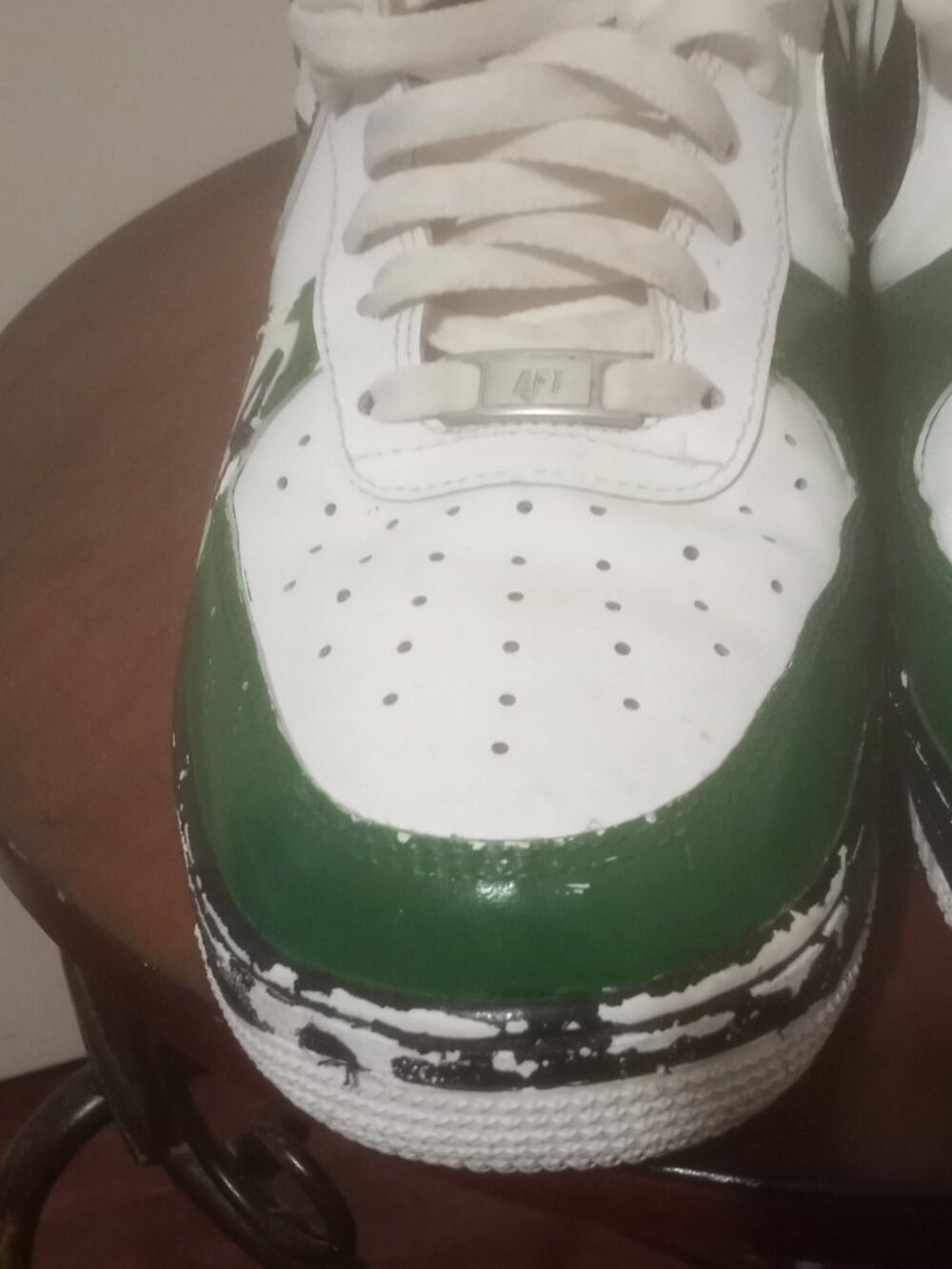Mens Nike Air Force 1 Custom Shoes Boston Celtics Paul Pierce Size 11 315122 111 - Picture 8 of 14